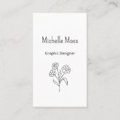 Carte De Visite Simple Daisy QR code Floral Graphic Designer  (Devant)
