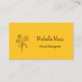 Carte De Visite Simple Daisy QR code Gold Floral Designer (Devant)