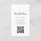 Carte De Visite Simple Daisy QR code Gold Graphic Designer (Dos)