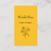 Carte De Visite Simple Daisy QR code Gold Graphic Designer (Devant)