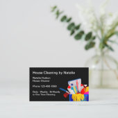 Carte De Visite Simple Dame de nettoyage de maison (Debout devant)