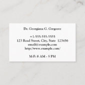 Carte de visite simple, Dapper (Dos)