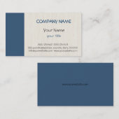 Carte De Visite Simple Dark Blue Professionnel Élégant Moderne (Devant / Derrière)
