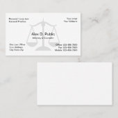 Carte de visite simple d'avocat (Devant / Derrière)