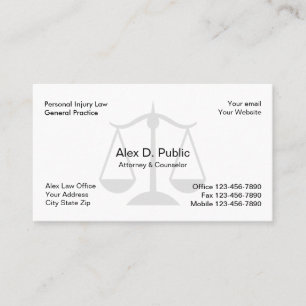 Carte de visite simple d'avocat