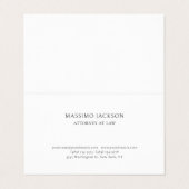 Carte de visite simple d'avocat unique (Extérieur déplié)