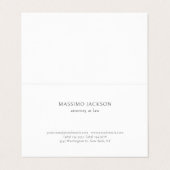 Carte de visite simple d'avocat unique (Extérieur déplié)