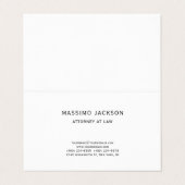 Carte de visite simple d'avocat unique (Extérieur déplié)