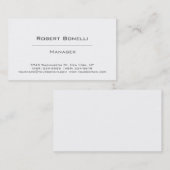 Carte de visite simple de Black White Manager (Devant / Derrière)