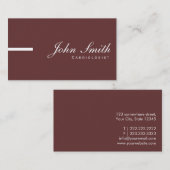 Carte de visite simple de cardiologue de brun de (Devant / Derrière)