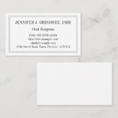 Carte de visite simple de chirurgien buccal (Devant / Derrière)