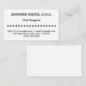 Carte de visite simple de chirurgien buccal (Devant / Derrière)