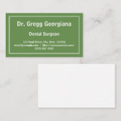Carte de visite simple de chirurgien-dentiste (Devant / Derrière)