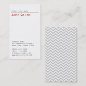 Carte de visite simple de chirurgien en plastique (Devant / Derrière)