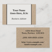 Carte de visite simple de conseiller aux affaires (Devant / Derrière)