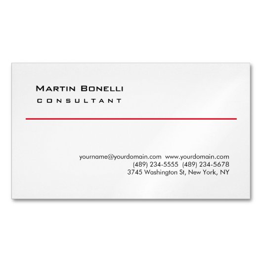 Carte de visite simple de consultant blanc moderne (devant)