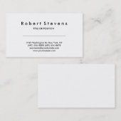 Carte de visite simple de consultant noir blanc (Devant / Derrière)