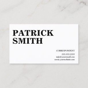 Carte de visite simple de correspondant de