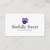 Carte de visite simple de cupcake diable violet (Devant)
