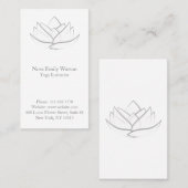 Carte de visite simple de fleurs de lotus blanc et (Devant / Derrière)