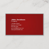Carte de visite simple de gris, rouge et blanc (Dos)
