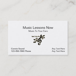 Carte de visite simple de leçons de musique