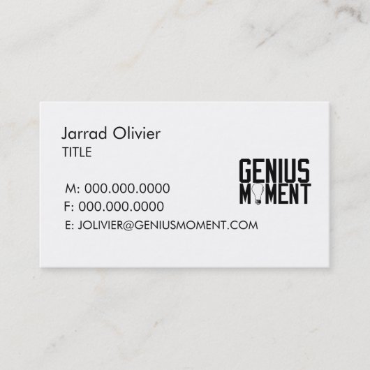 Carte de visite simple de logo (Devant)