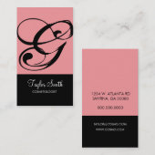 Carte de visite simple de monogramme (Devant / Derrière)