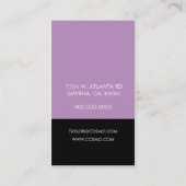 Carte de visite simple de monogramme (lavande) (Dos)
