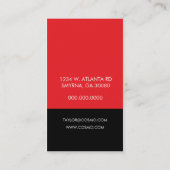 Carte de visite simple de monogramme (rouge) (Dos)