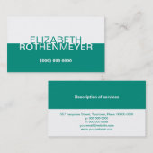 Carte de visite simple de panneau d'Aqua (Devant / Derrière)