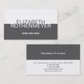 Carte de visite simple de panneau de charbon de (Devant / Derrière)