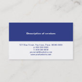 Carte de visite simple de panneau de cobalt (Dos)
