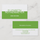 Carte de visite simple de panneau de vert de chaux (Devant / Derrière)