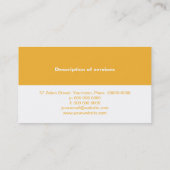 Carte de visite simple de panneau d'or (Dos)