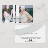 Carte de visite simple de pinceau gris photographe (Devant / Derrière)