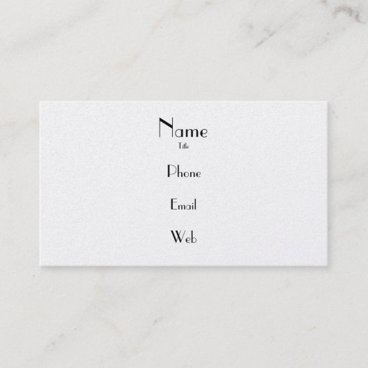 Carte de visite simple de platine (Devant)