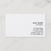 Carte de visite simple de psychologue de monogramm (Dos)