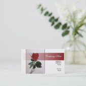 Carte de visite simple de rose rouge (Debout devant)