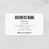 Carte de visite simple de soins de la pelouse Bons (Dos)