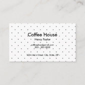 Carte de visite simple de tasse d'auvent de café (Dos)