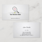 Carte de visite simple de tennis (Devant / Derrière)