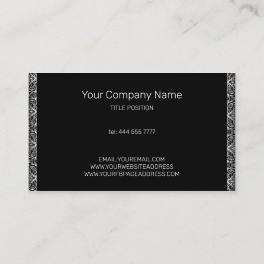 Carte De Visite Simple dentelle blanche (Dos)