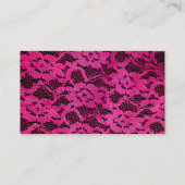 Carte De Visite Simple dentelle Hot rose noir mode Romance (Dos)
