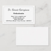 Carte de visite simple d'orthodontiste (Devant / Derrière)