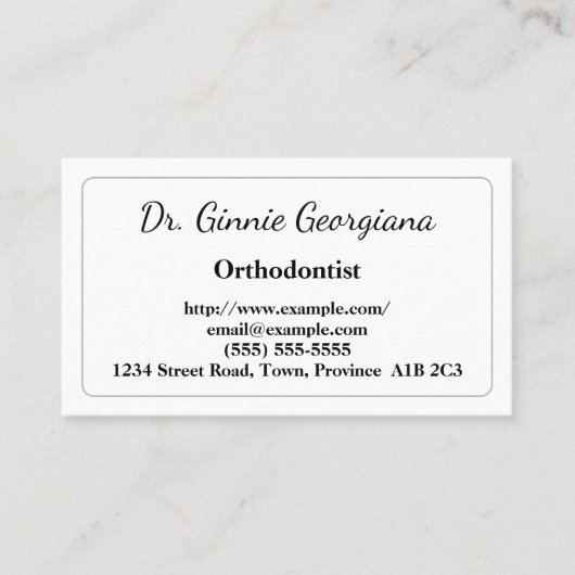 Carte de visite simple d'orthodontiste (Devant)