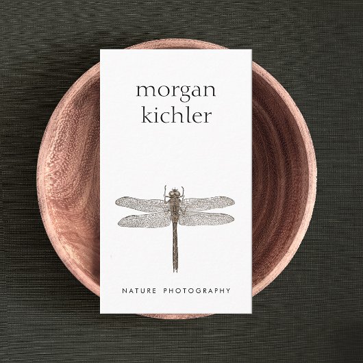 Carte De Visite Simple Dragonfly Nature Professionnel Blanc