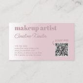 Carte De Visite Simple Dusty Rose Blush Rose White Calligraphie (Dos)