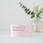 Carte De Visite Simple Dusty Rose Blush Rose White Calligraphie (Debout devant)