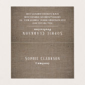 Carte De Visite Simple Effet Toile Burlap Double Fidélité (Extérieur déplié)